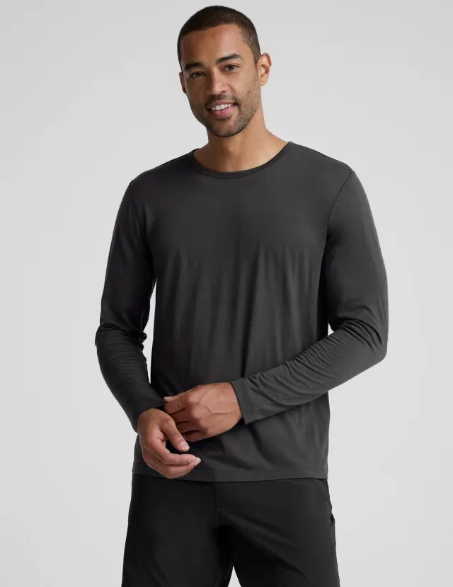 Beyond Yoga Merino Wool Men's Long Sleeve Crew tröja Black Ash