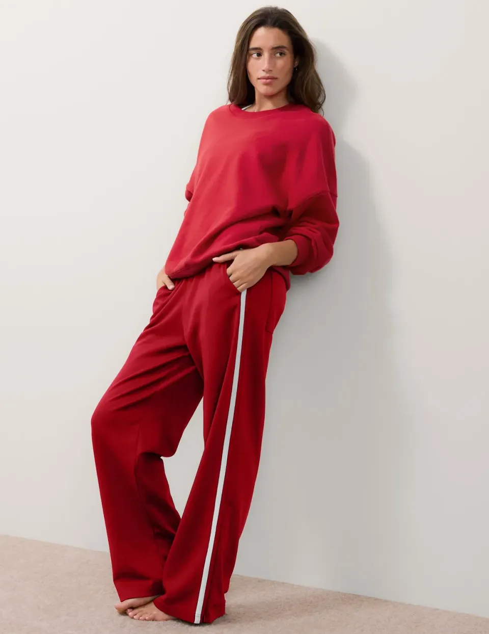 Beyond Yoga That Tracks träningsbyxor 29" Scarlet Red fickor