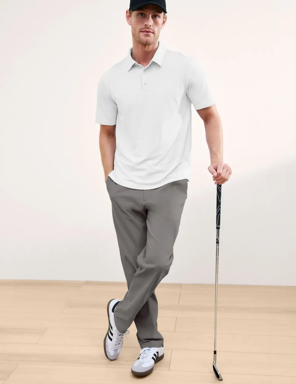 Beyond Yoga Element Chino Trouser 32" chinos herr Lunar Gray ljusgrå