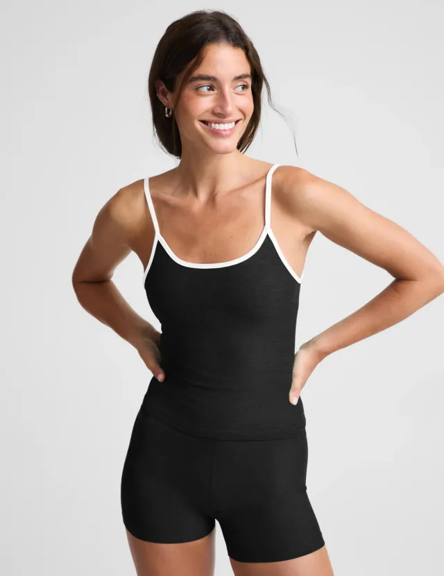 Beyond Yoga Spacedye Forever Tank träningslinne Darkest Night med bh