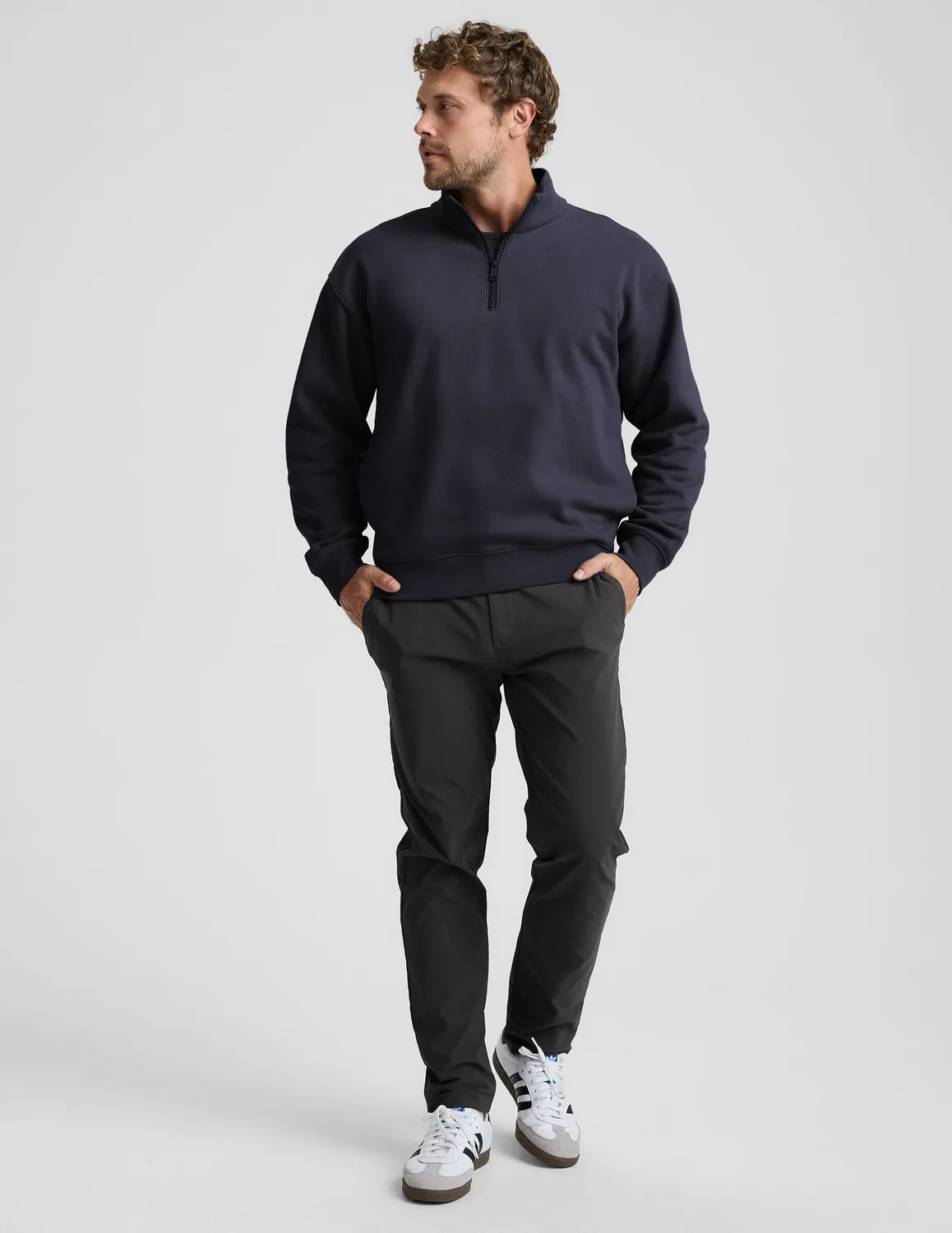 Beyond Yoga LuxeFleece Half Zip pullover Nocturnal Navy mjuk