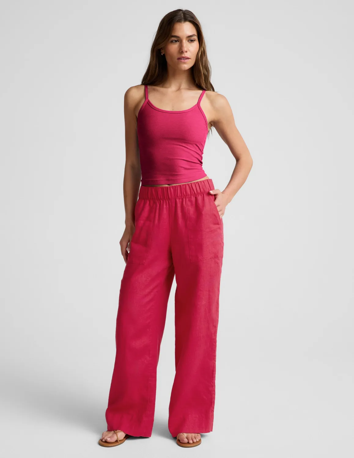 Beyond Yoga Spacedye Forever Tank träningslinne Berry Red med bh