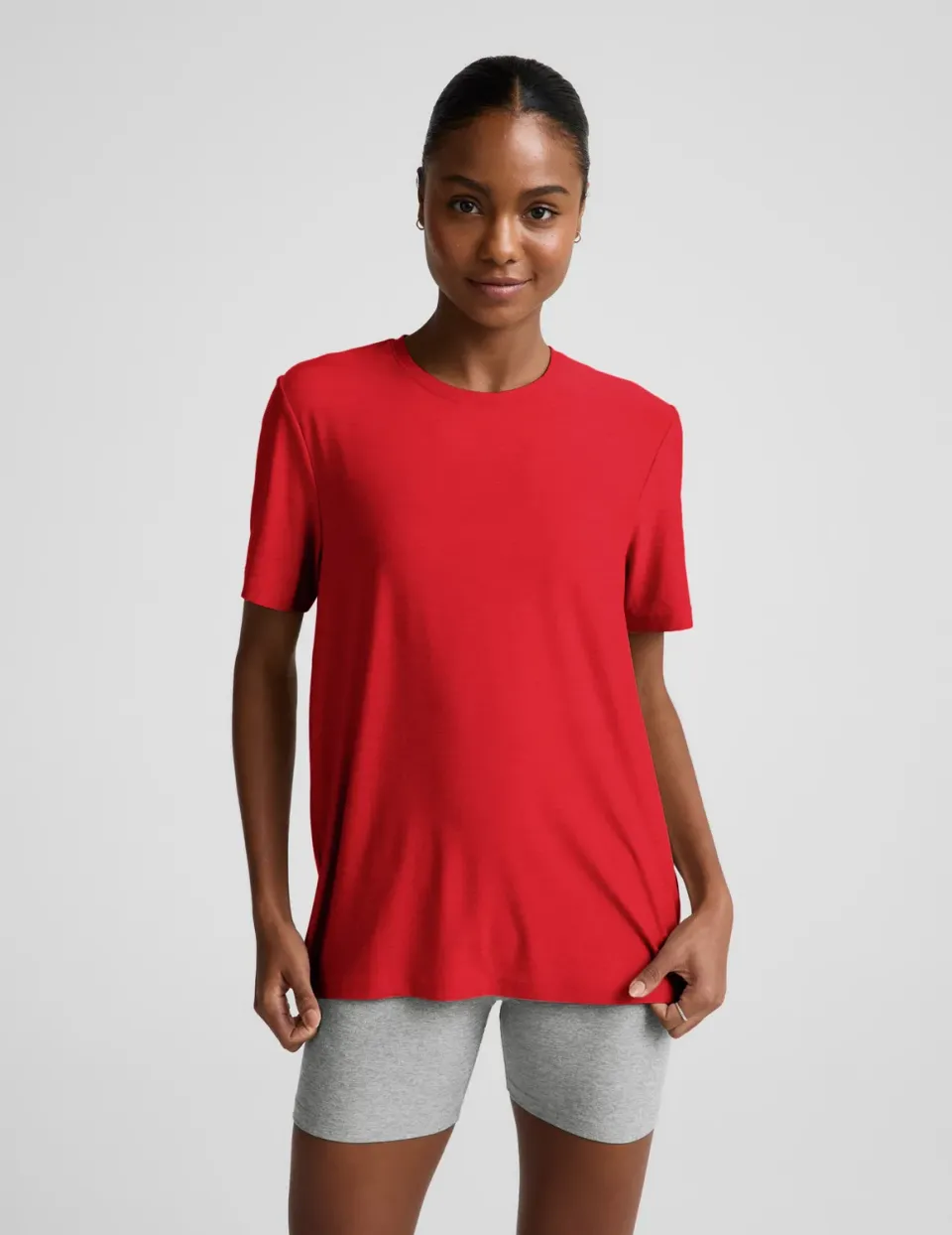 Beyond Yoga Always Beyond Crew Tee 2.0 t-shirt Chili Red Heather lätt