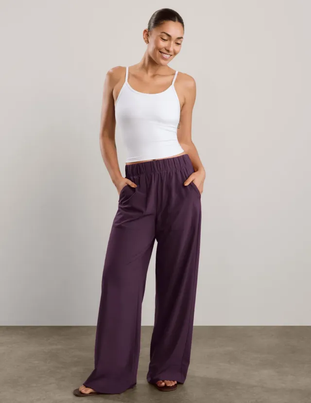 Beyond Yoga Easy Wide Leg Pant 29 byxor Brilliant Blackberry stretch