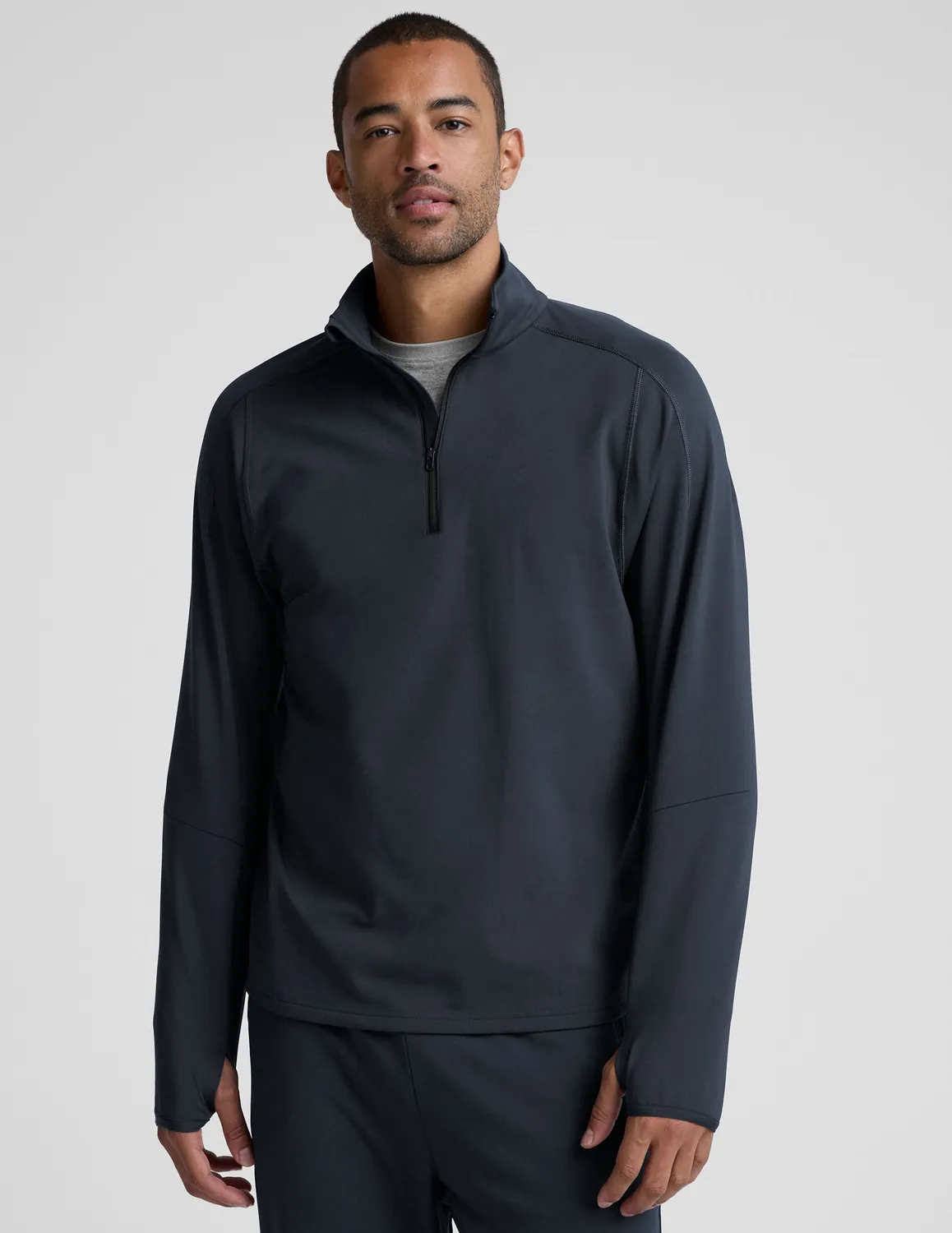 Beyond Yoga Pacer Fleece Quarter Zip tröja Navy borstad