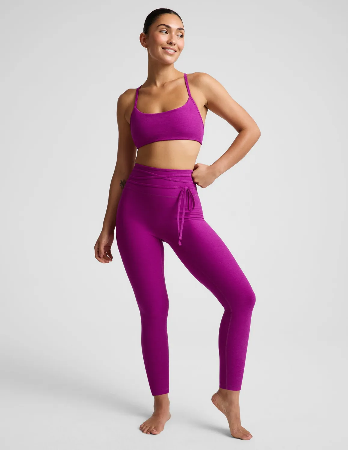 Beyond Yoga Spacedye It's A Tie Legging Berry Bliss Heather