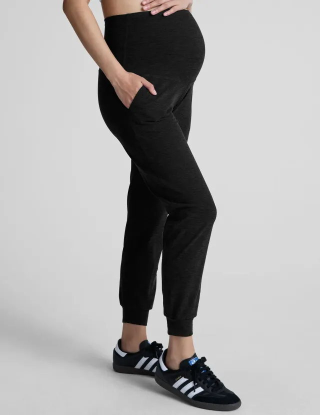 Beyond Yoga Spacedye Beyond the Bump Midi Jogger mjukisbyxor Darkest Night
