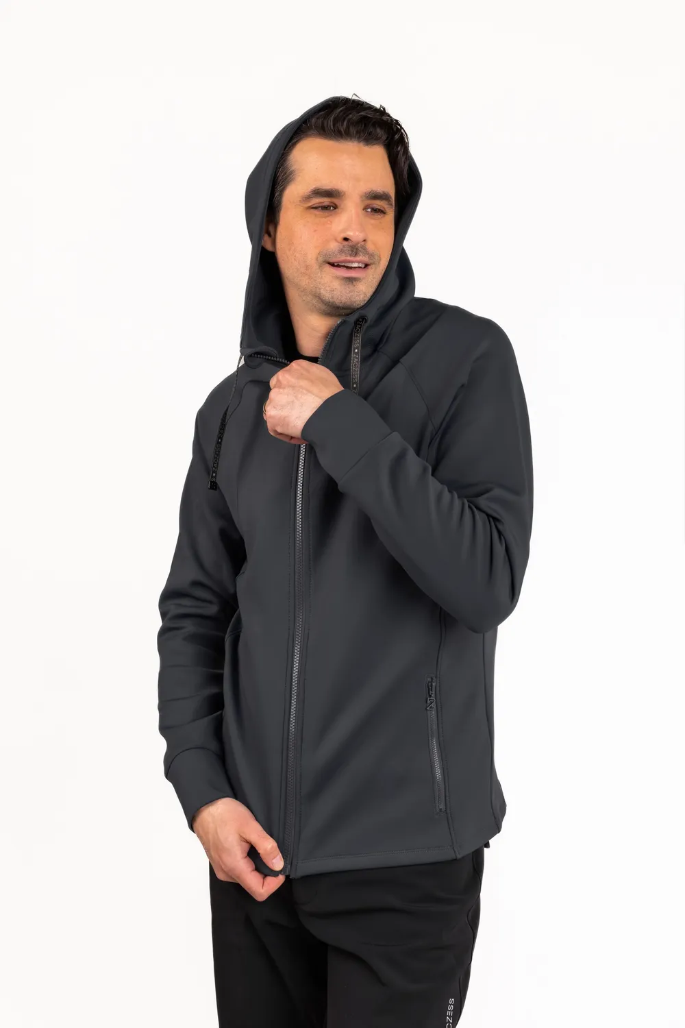 ZacZess Hudson hoodie herr grå – mellanlager