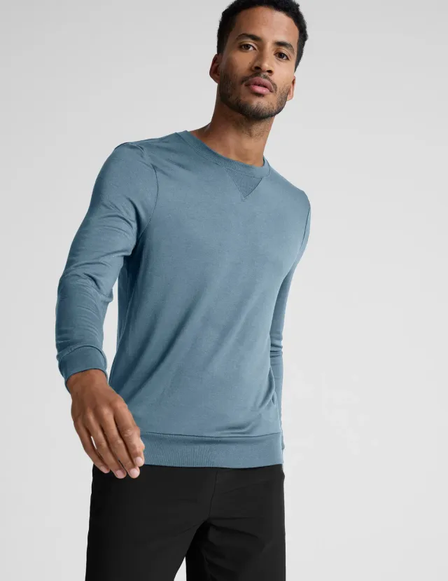 Beyond Yoga Always Beyond Crew Pullover Sweatshirt Harbor Blue
