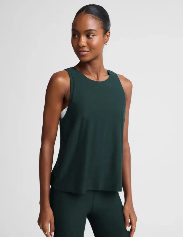 Beyond Yoga Featherweight Rebalance Tank linne Dark Ivy Heather lös