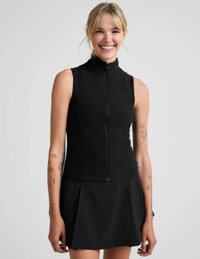 Beyond Yoga Venice Zip-Front Vest träningsväst darkest night svart