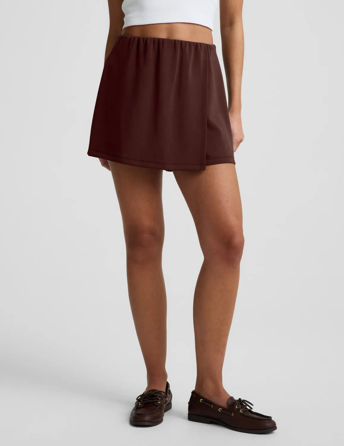 Beyond Yoga Luxe Sandwash skort Iced Mocha stretch