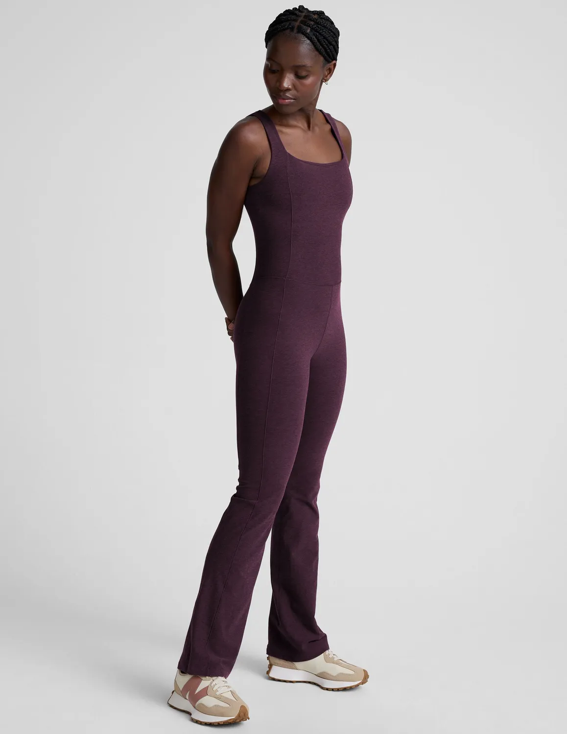 Beyond Yoga Spacedye Always Bootcut jumpsuit Eggplant Purple