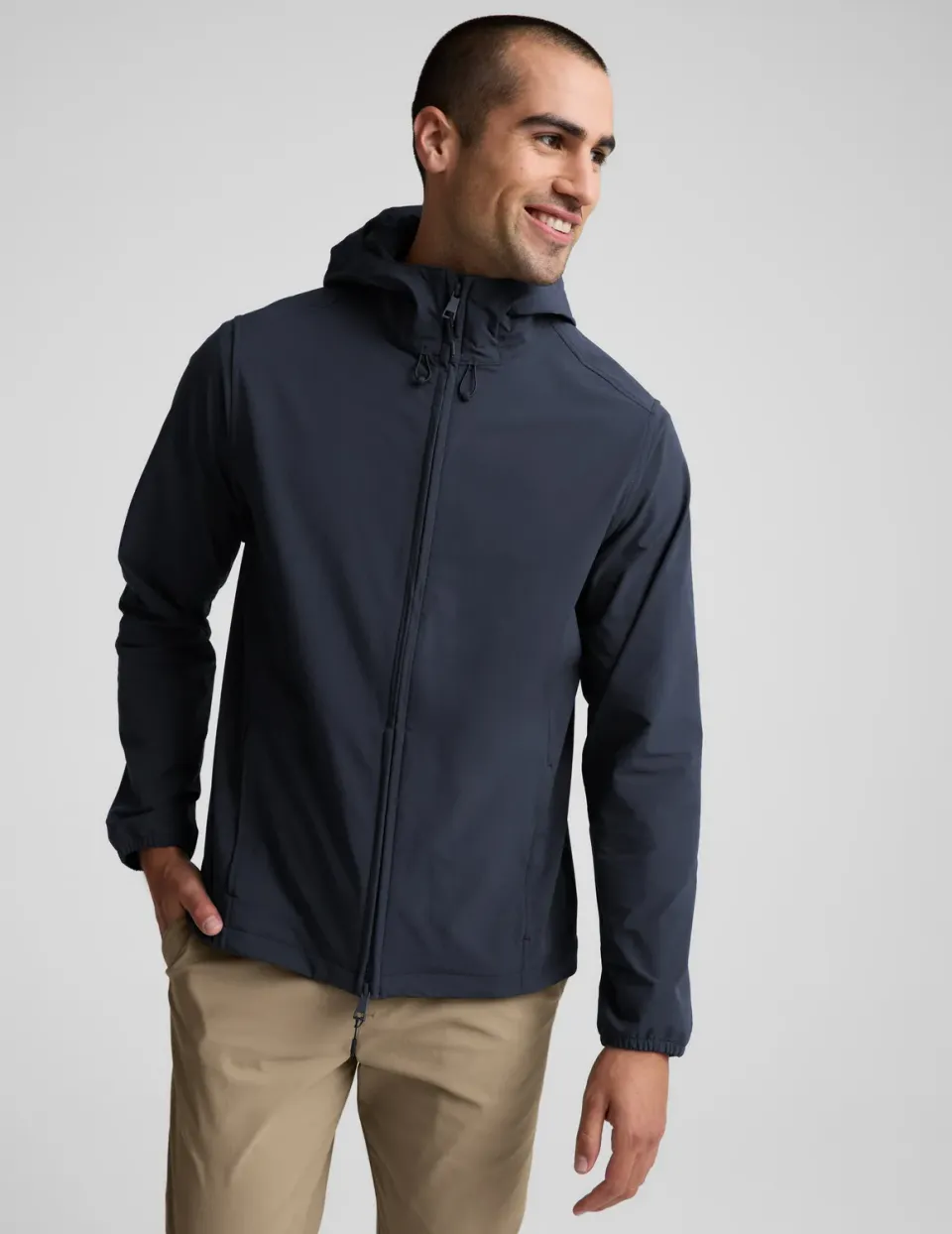 Beyond Yoga AirLite Hooded Full Zip Jacket jacka Nocturnal Navy tunn