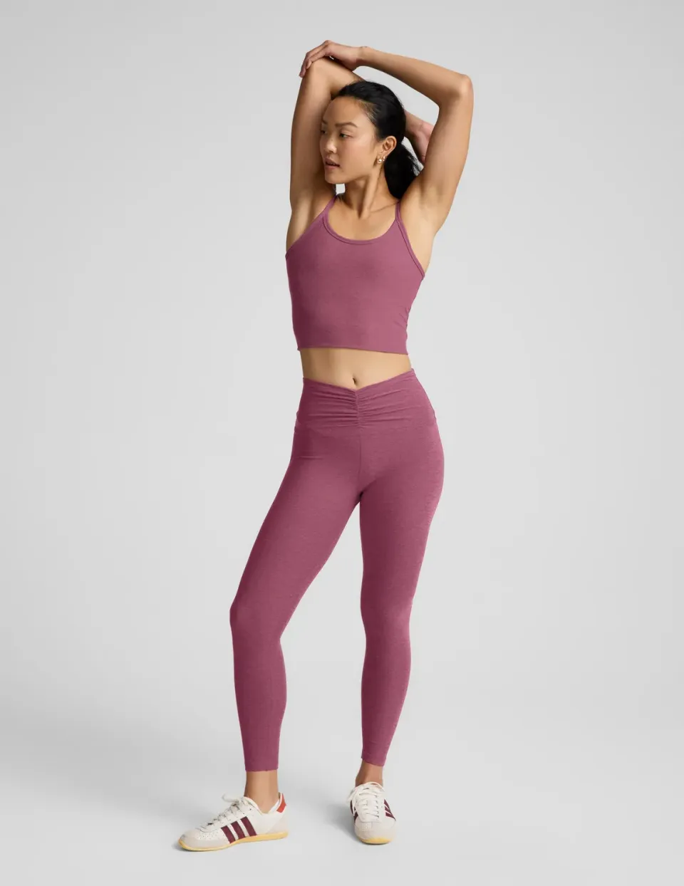 Beyond Yoga Spacedye Centered Midi Legging träningstights Mauve mjuk