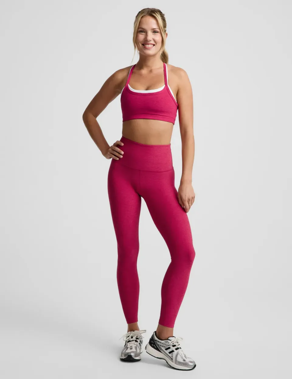 Beyond Yoga Spacedye Vitalize leggings Berry Red Heather lång