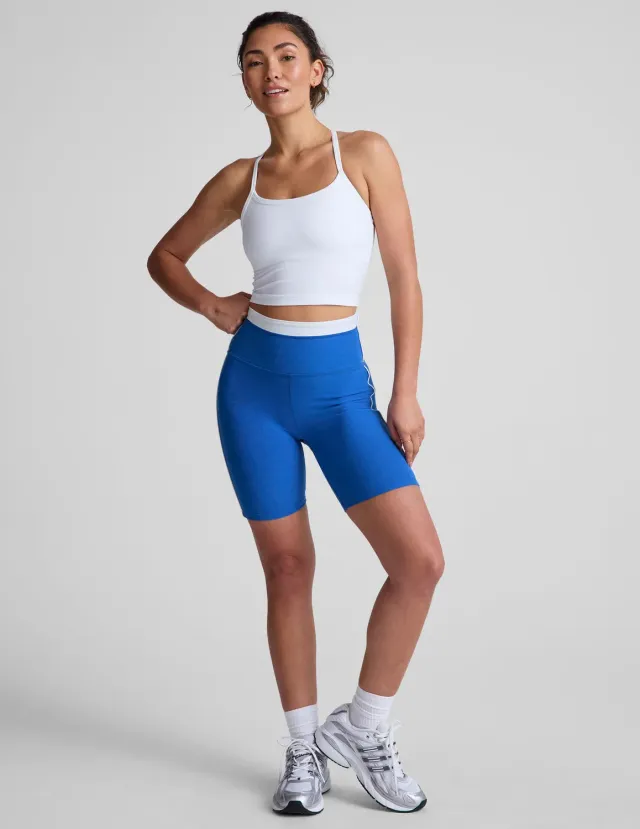 Beyond Yoga Spacedye Trophy 7" shorts Court Blue hög midja