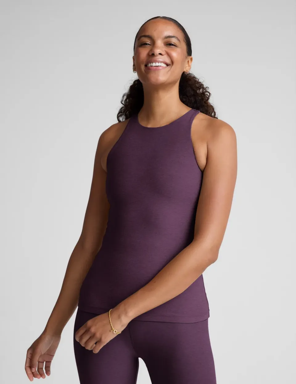 Beyond Yoga Spacedye Refocus Tank linne Blackberry med bh