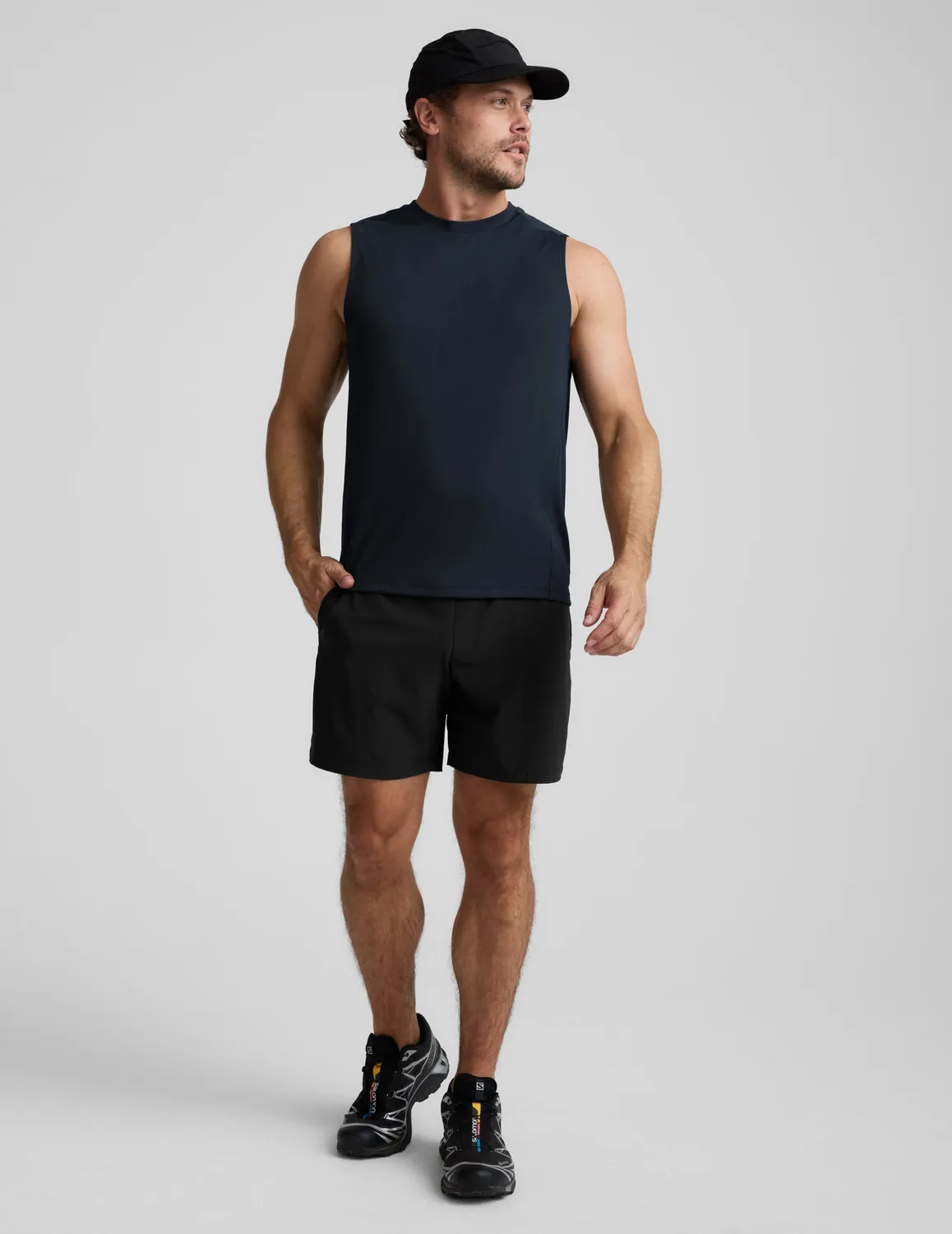 Beyond Yoga All In Active Tank träningslinne Nocturnal Navy slim fit