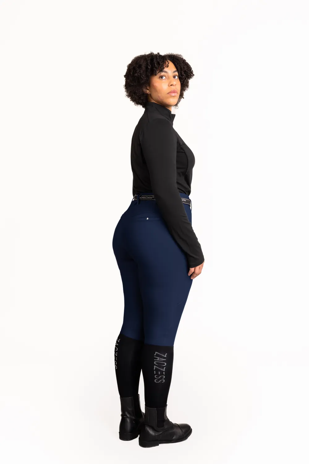 ZacZess London Navy Hybrid ridleggings plus marinblå