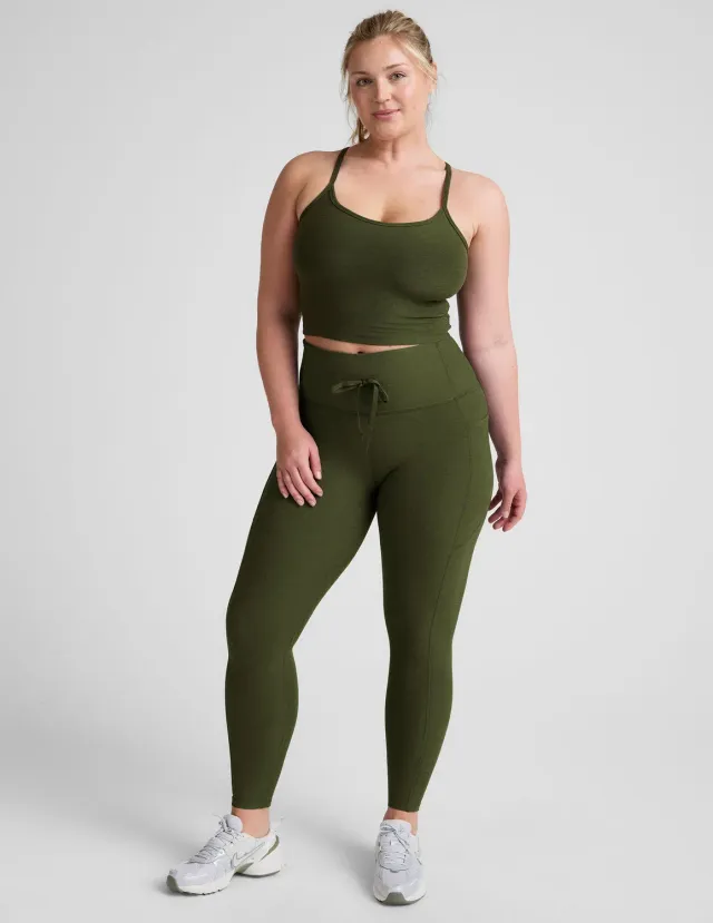 Beyond Yoga Spacedye Go Pocket Midi leggings Army Green med fickor