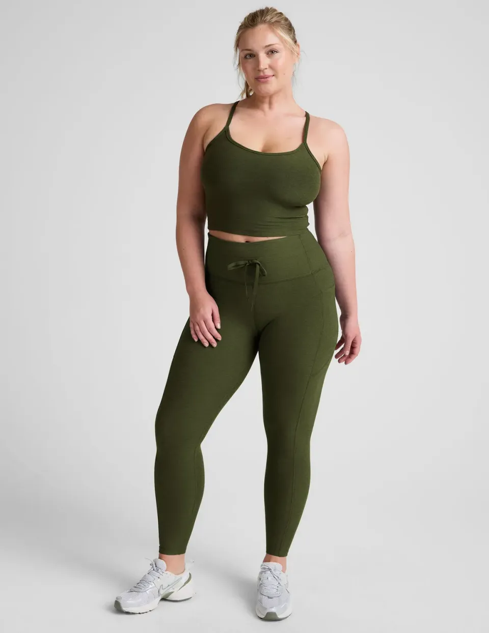 Beyond Yoga Spacedye Go Pocket Midi leggings Army Green med fickor