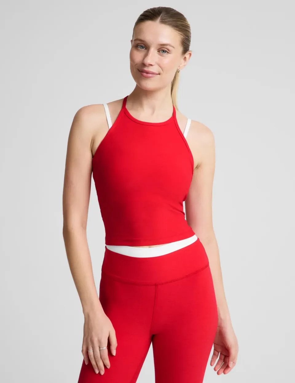 Beyond Yoga Spacedye Layered Tank linne röd med bh