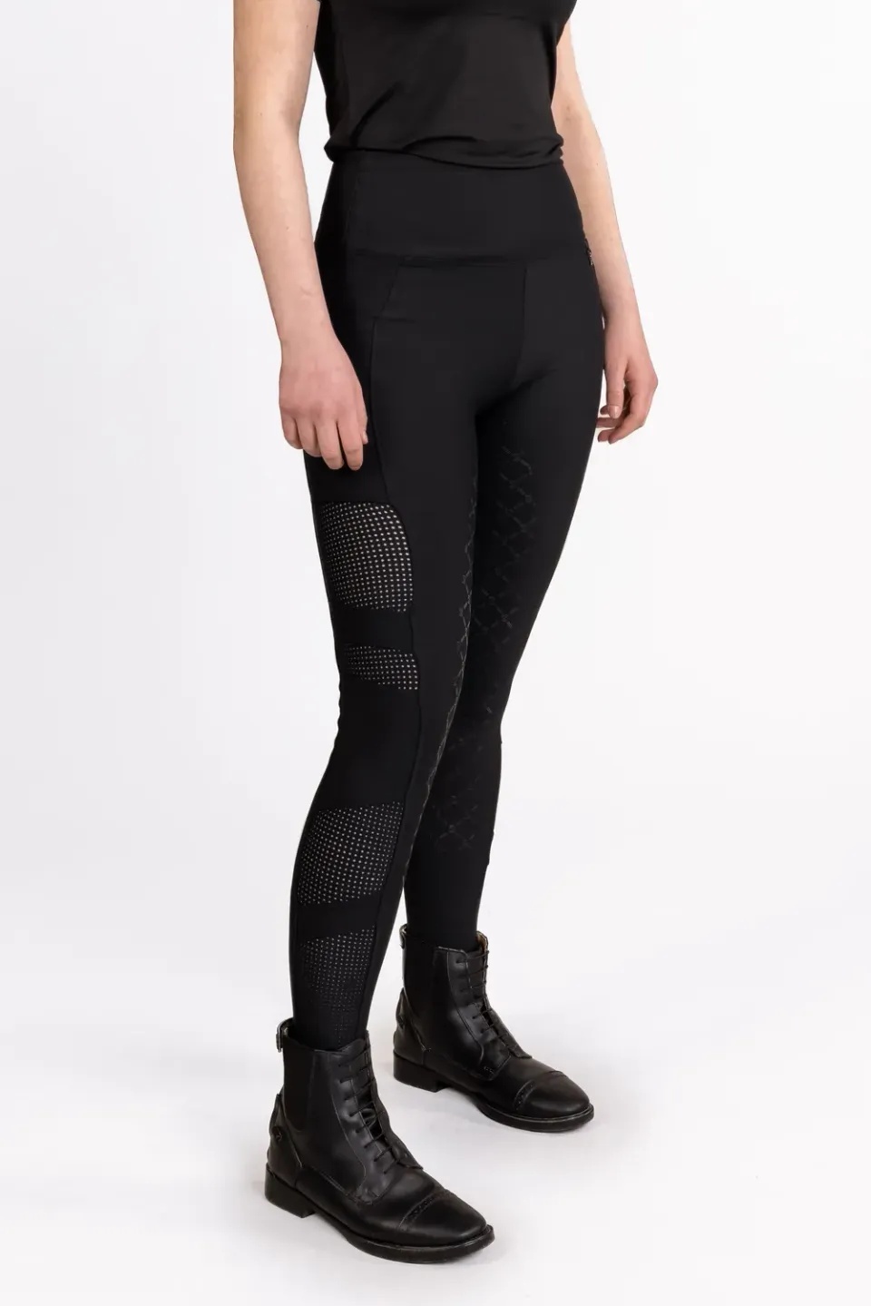 ZacZess AirFlex Leggings Black ridleggings svart junior half grip