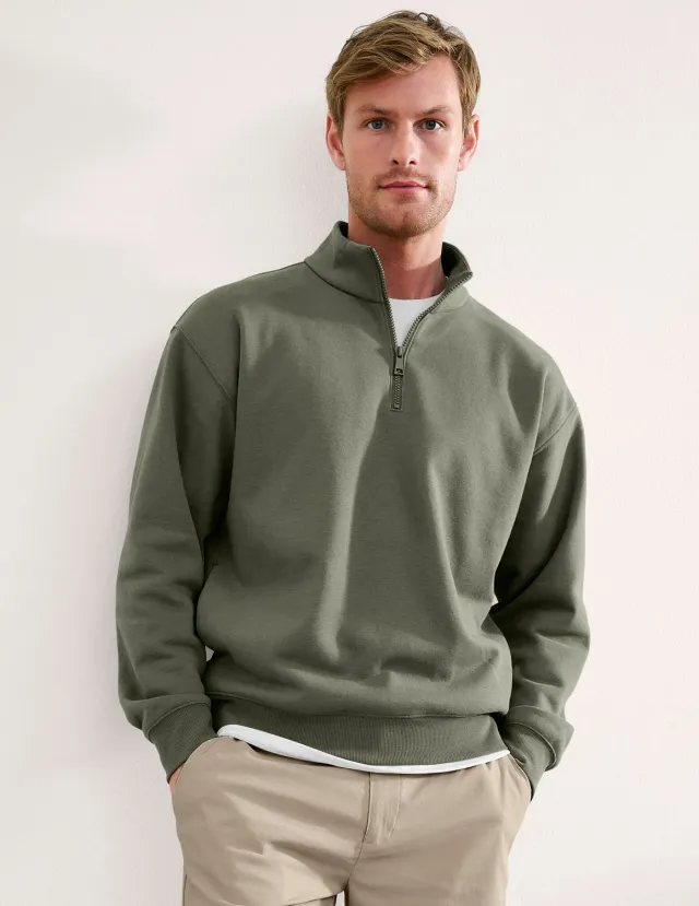 Beyond Yoga LuxeFleece Half Zip pullover Dusk Basil herr