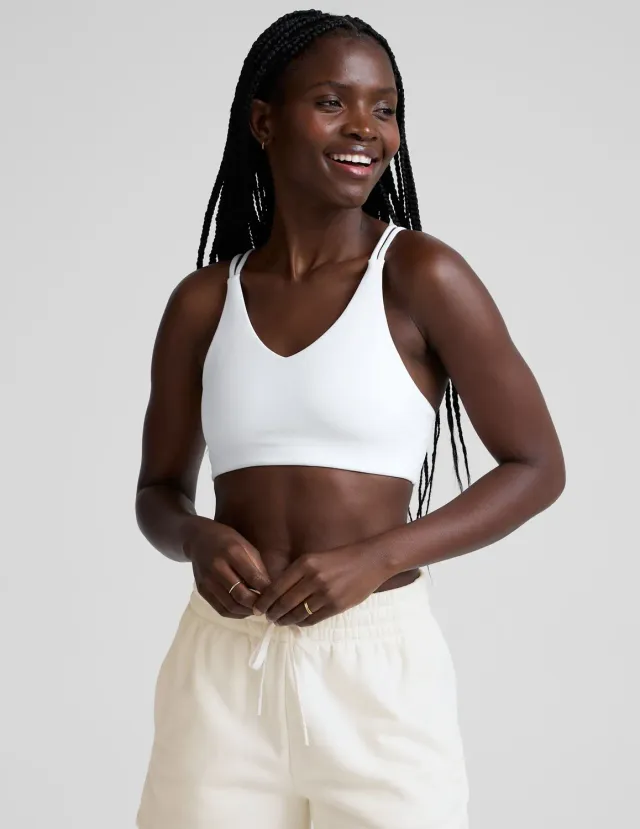 Beyond Yoga Spacedye Get Across sport-bh vit självfodrad