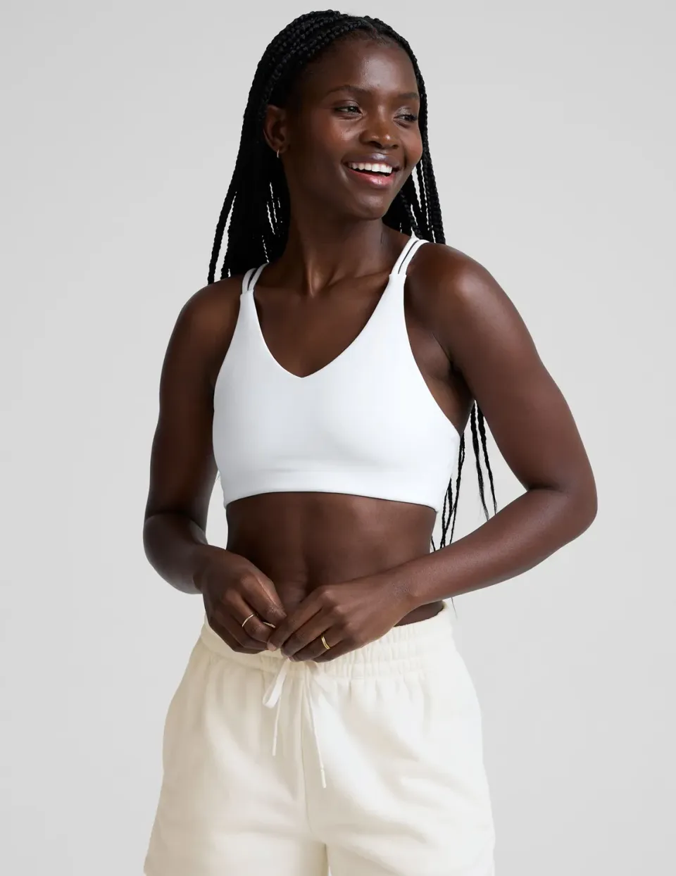 Beyond Yoga Spacedye Get Across sport-bh vit självfodrad