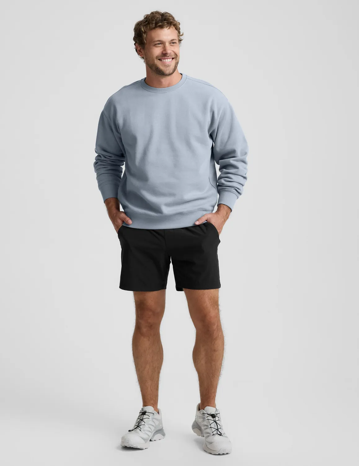 Beyond Yoga LuxeFleece Crewneck sweatshirt herr Dusty Blue mjuk