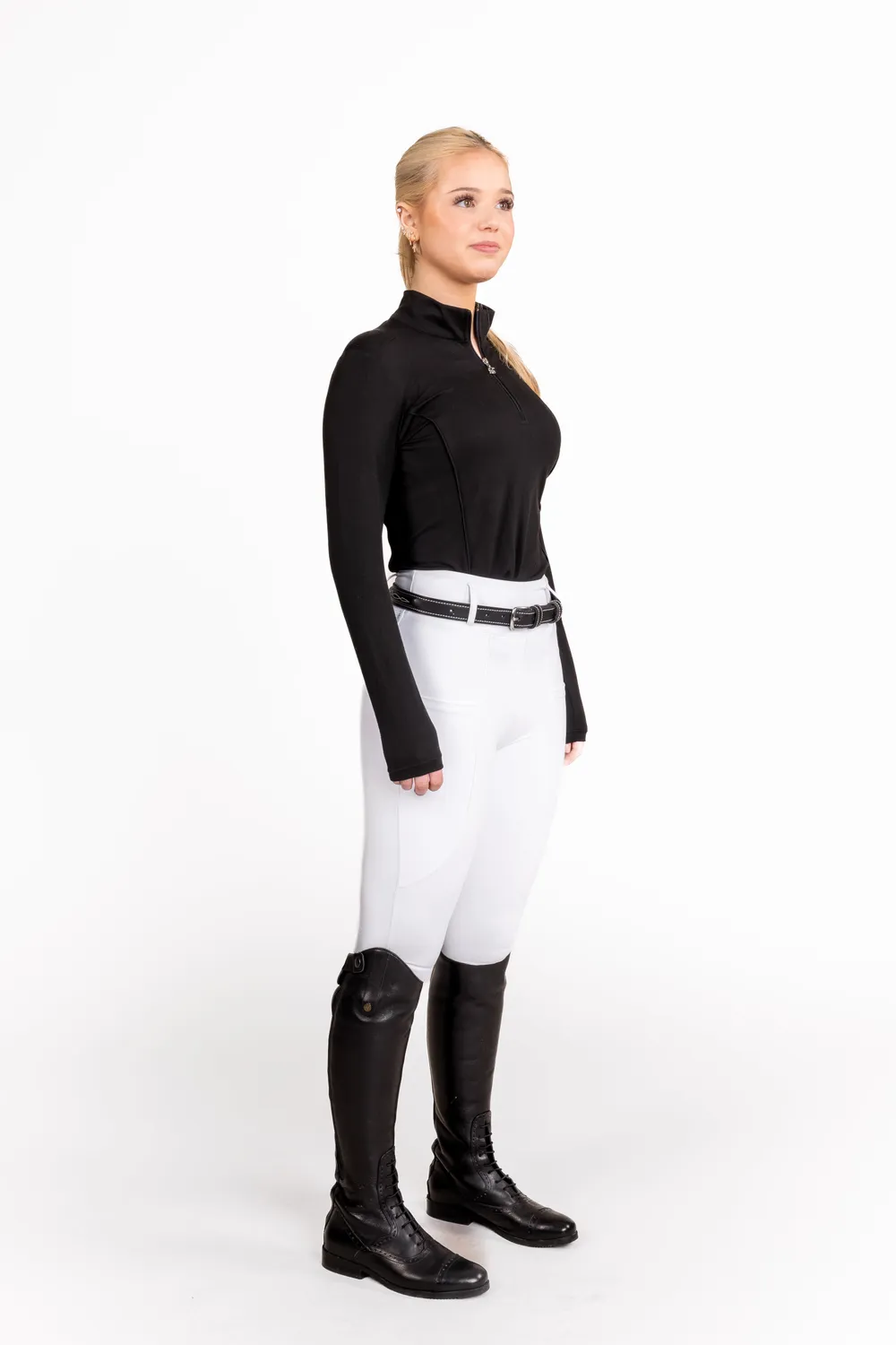 ZacZess London White Hybrid ridleggings vit hög midja