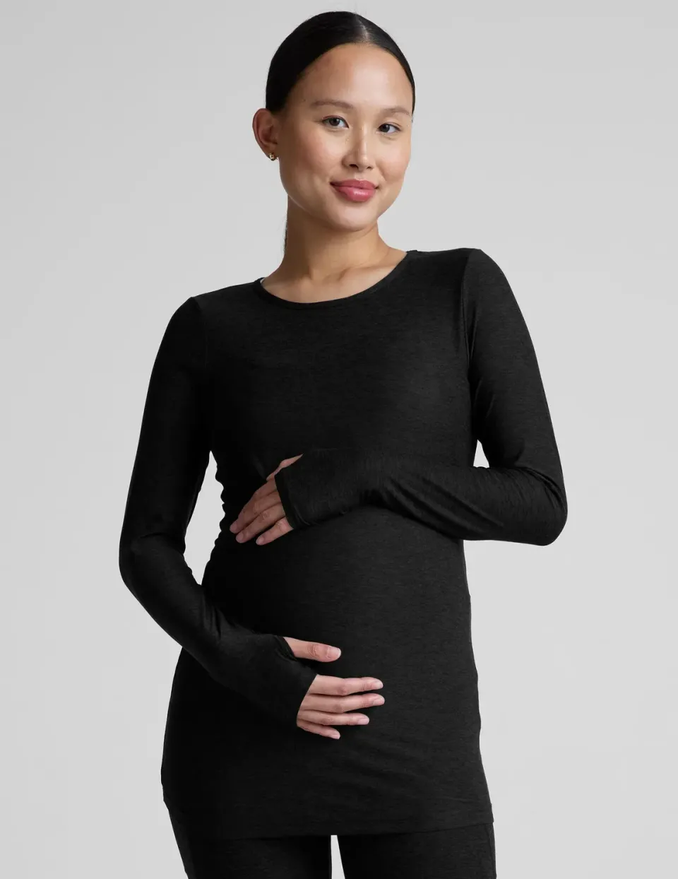 Beyond Yoga Featherweight Count On Me Maternity Crew Pullover tröja Darkest Night