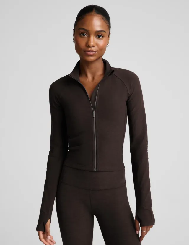 Beyond Yoga Spacedye High Definition Jacket träningsjacka Dark Chocolate