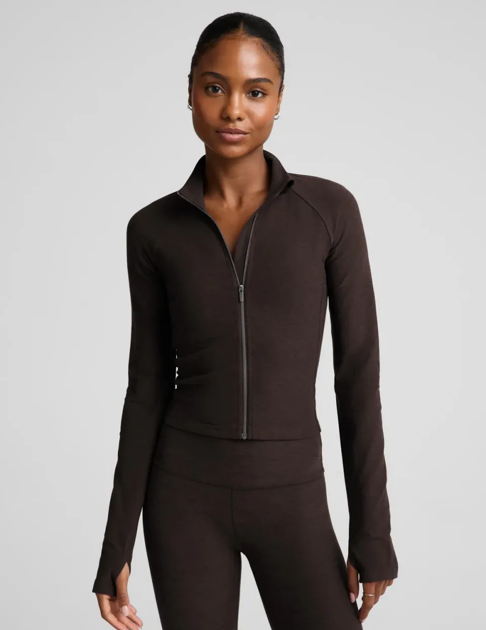 Beyond Yoga Spacedye High Definition Jacket träningsjacka Dark Chocolate