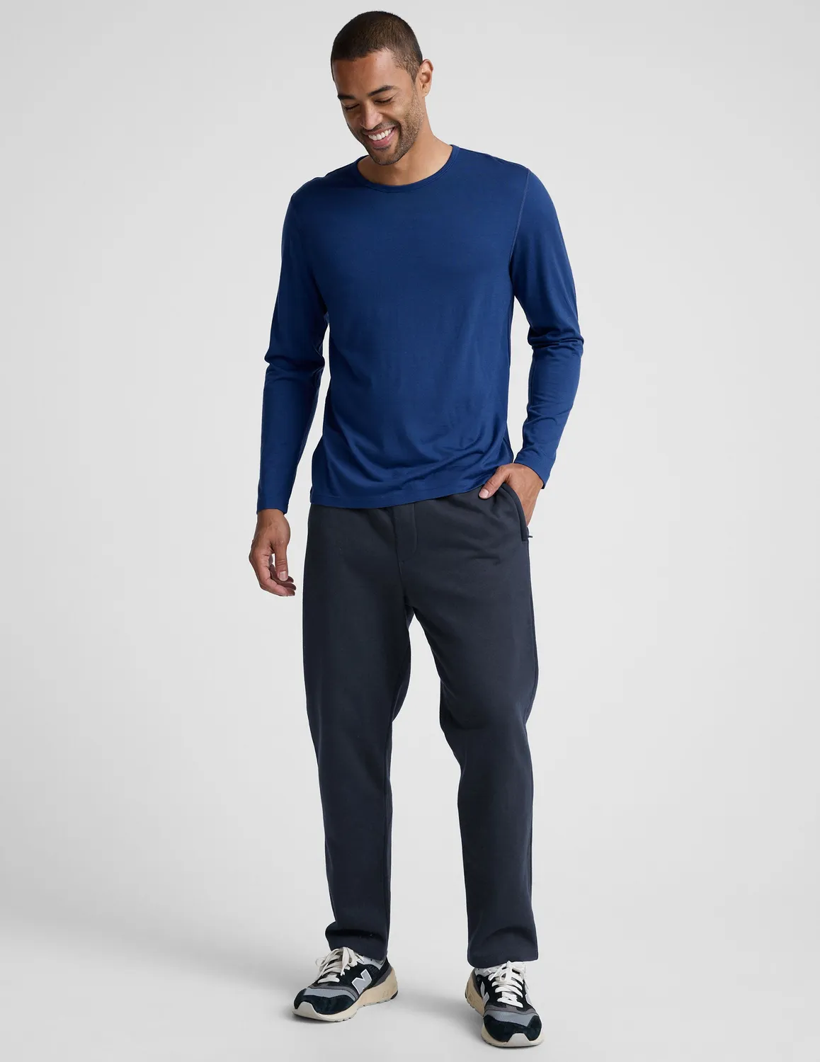 Beyond Yoga LuxeFleece Straight Leg Men's Pant mjukisbyxor Nocturnal Navy