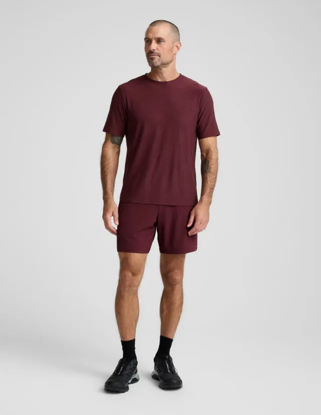 Beyond Yoga Pivotal 2.0 träningsshorts 7 tum Deep Maroon