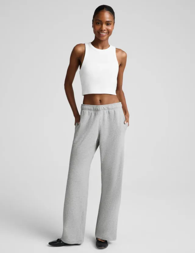 Beyond Yoga LuxeFleece 2.0 Straight Leg Sweatpant 29" mjukisbyxor Heather Gray
