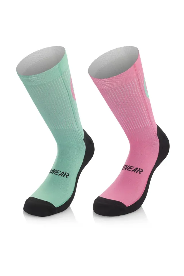 MB Wear Trail Spirit Smile Pink-G trailstrumpor rosa kompression