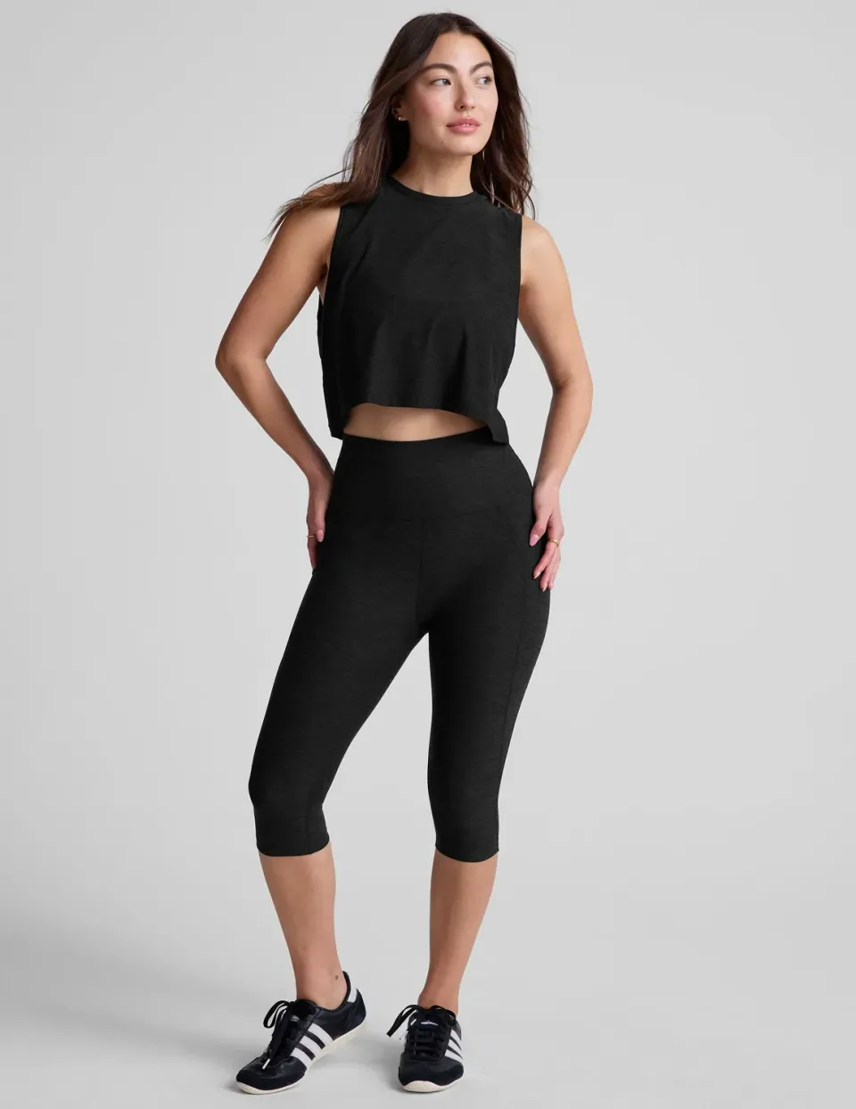 Beyond Yoga Spacedye Pocket Pedal Pusher leggings Darkest Night