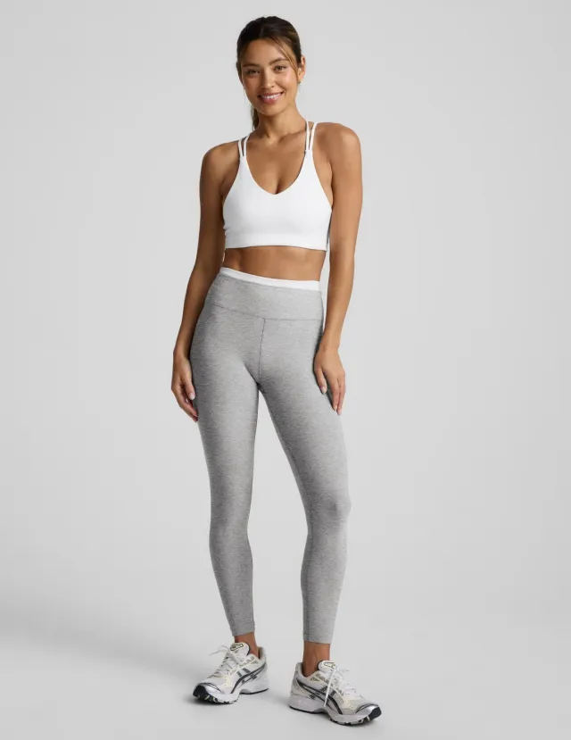 Beyond Yoga Spacedye Layered Midi leggings Silver Mist kontrast