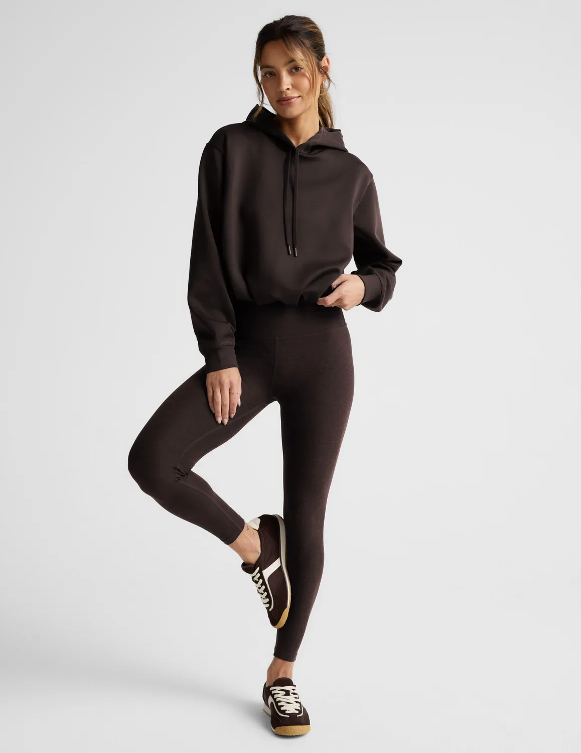 Beyond Yoga In The Flow Hoodie hoodtröja Dark Chocolate mjuk