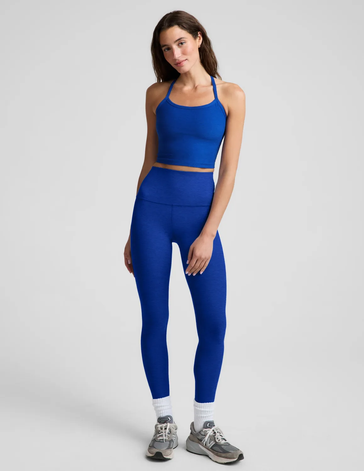 Beyond Yoga Spacedye Slim Racerback Cropped Tank linne Ultra Blue