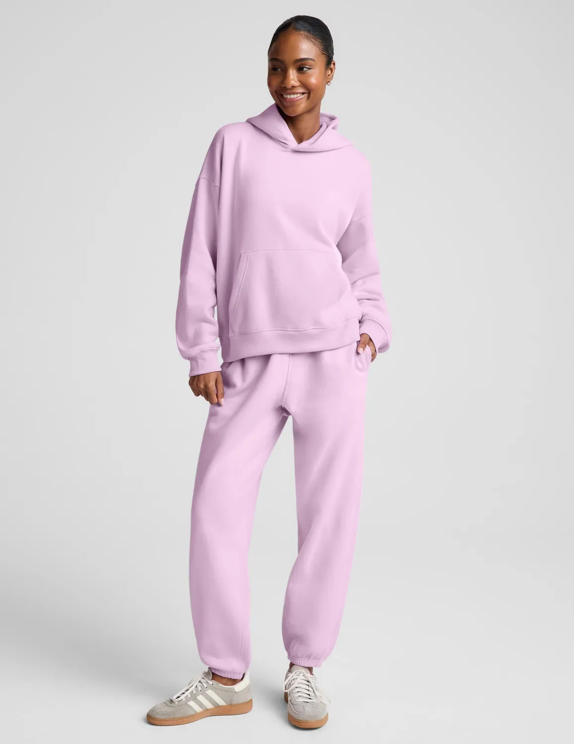 Beyond Yoga LuxeFleece 2.0 Hoodie hoodtröja Lavender Cream bomull
