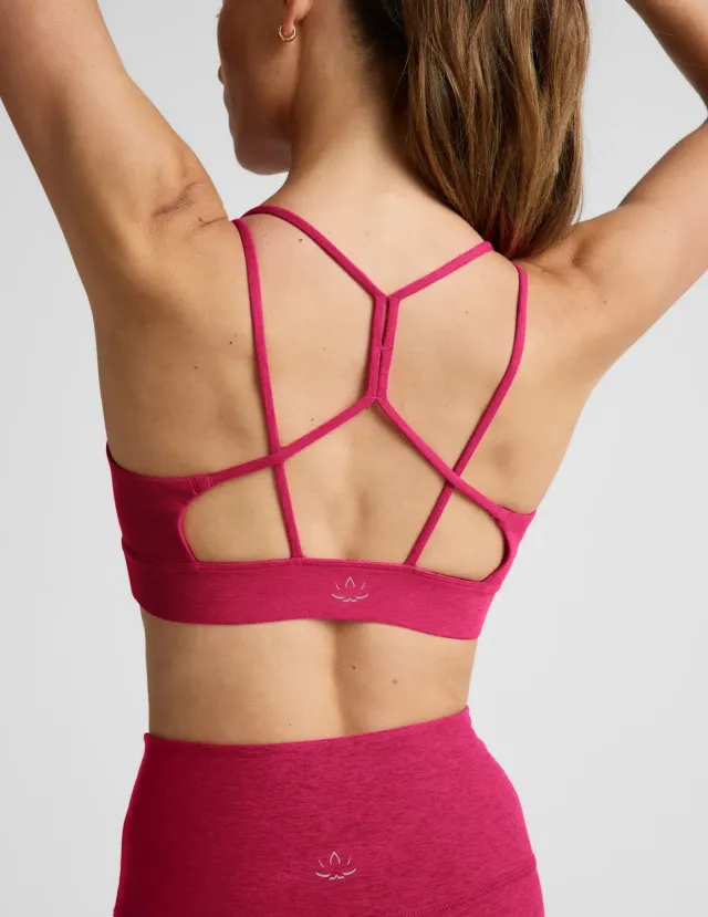 Beyond Yoga Spacedye Back To It Strappy sportbh Berry Red mjuk