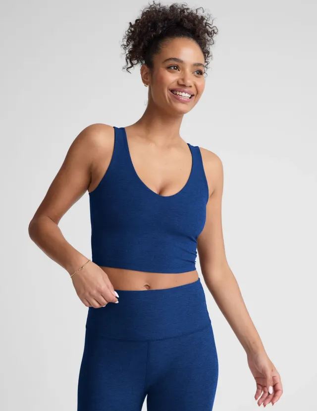 Beyond Yoga Spacedye Good Day Cropped Tank träningslinne Marine Blue