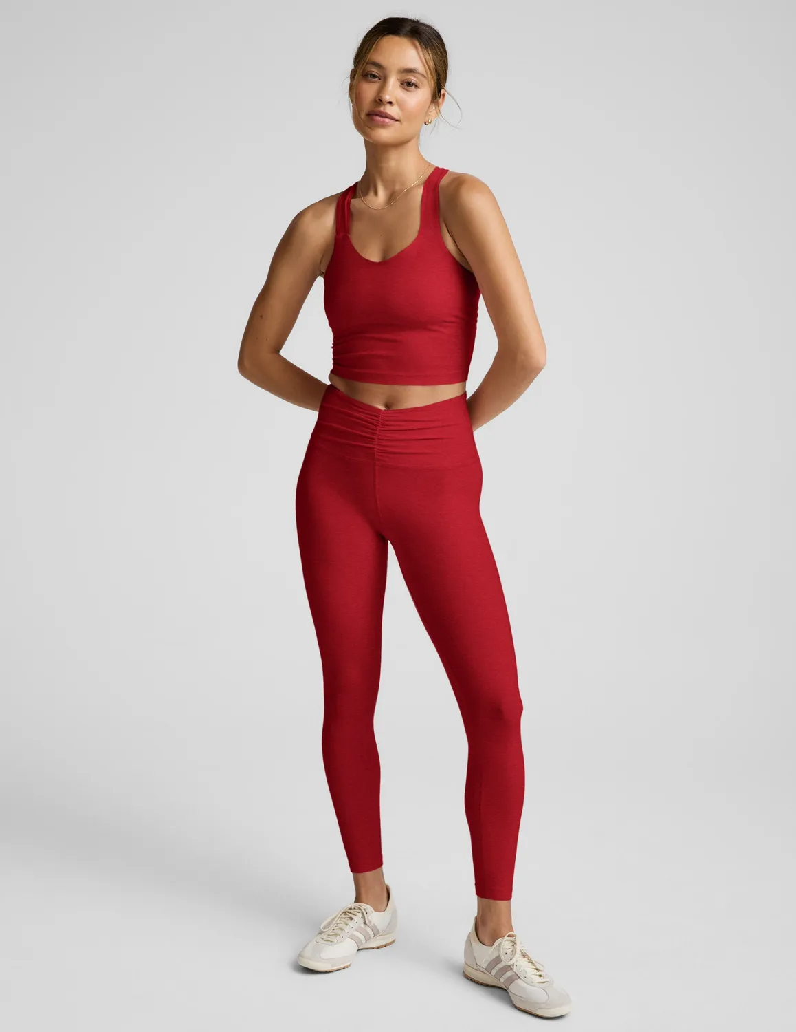 Beyond Yoga Spacedye Centered Midi Legging träningstights Holly Red mjuk