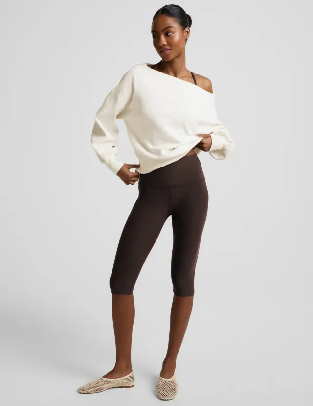 Beyond Yoga Spacedye Pedal Pusher High Waisted leggings Dark Chocolate Heather