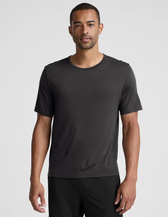 Beyond Yoga Merino Wool Crew t-shirt herr black ash ull